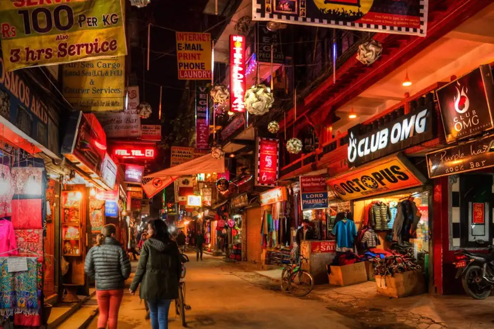 thamel-night-road-view