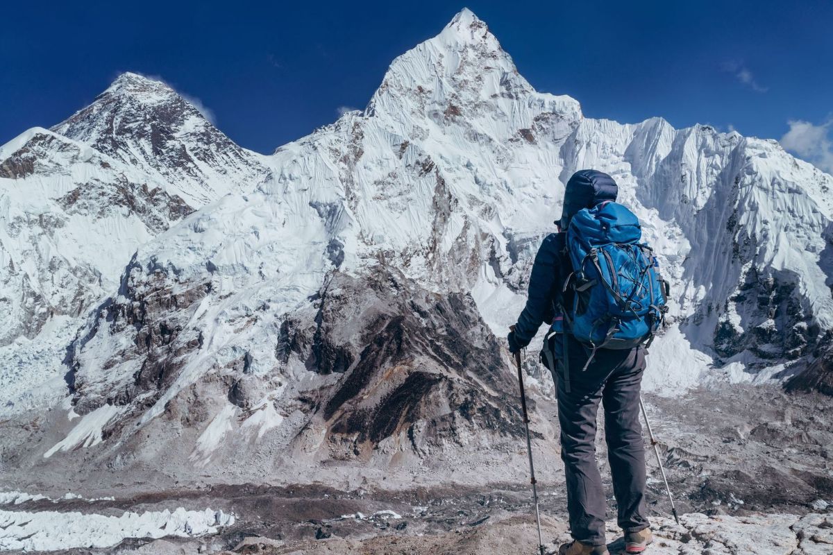 Backpacking during trek 